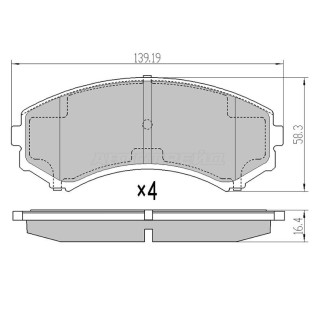 Колодки тормозные перед MITSUBISHI PAJERO 99- SAT