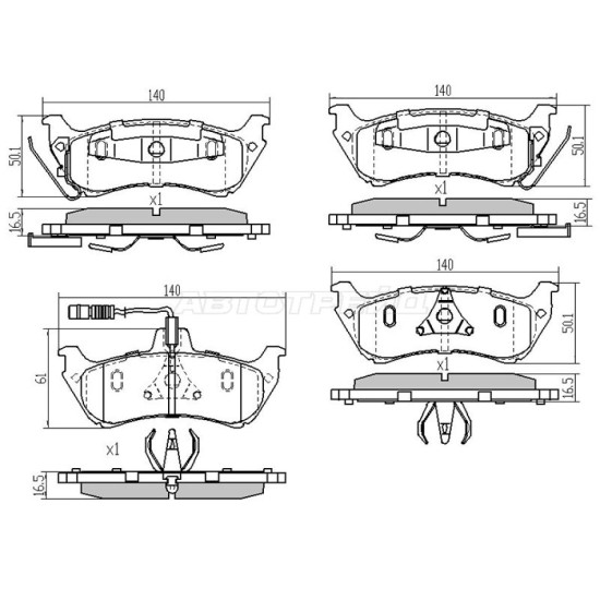 Колодки тормозные зад MERCEDES ML163 98-03 SAT