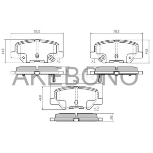 Колодки тормозные зад MITSUBISHI OUTLANDER III 12-/CHANGAN CS35 Plus AKEBONO