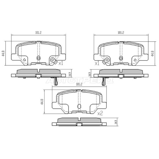 Колодки тормозные зад MITSUBISHI OUTLANDER III 12-/CHANGAN CS35 Plus SAT
