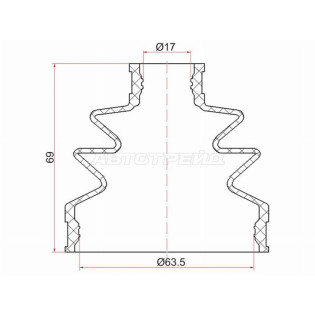 Пыльник шруса NISSAN Qashqai J10 06-13, J11 13-/X-Trail T30,T31 07-  (2 хомута. резина) SAT