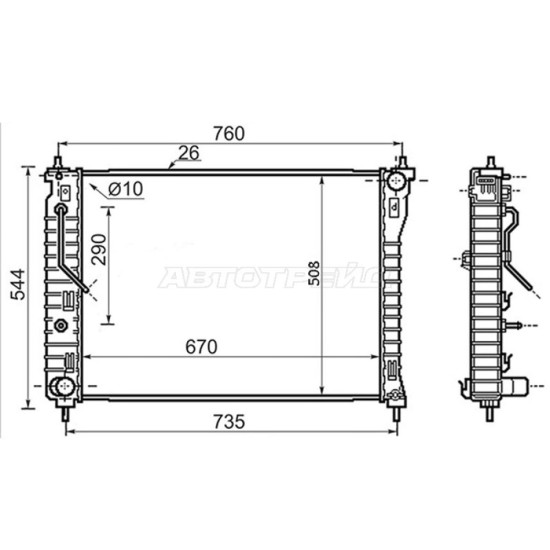 Радиатор CHEVROLET CAPTIVA/OPEL ANTARA/DAEWOO WINSTORM 2.4/3.2 07- SAT