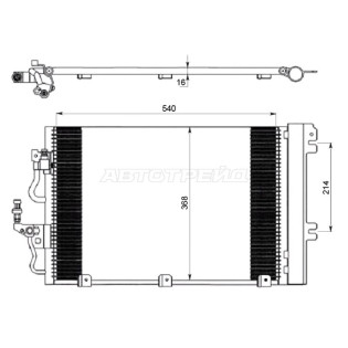 Радиатор кондиционера OPEL ASTRA H 1.4/1.6/1.8 04-11/OPEL ZAFIRA B 1.6/1.8 05- SAT