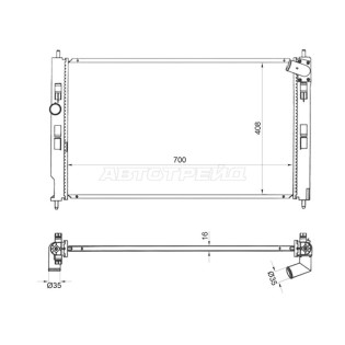Радиатор MITSUBISHI ASX 10-16/LANCER X 07-16/OUTLANDER 12-/RVR 10- 2.0,2.4,1.8,1.6,3.0 SAT