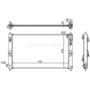 Радиатор MITSUBISHI LANCER X/OUTLANDER XL/CITROEN C-CROSSER 2.4/3.0 06- MT SAT