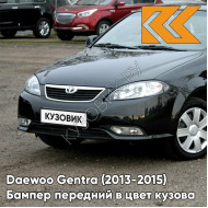 Бампер передний в цвет кузова Daewoo Gentra (2013-2015) GAR - CARBON FLASH - Чёрный