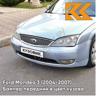 Бампер передний в цвет кузова Ford Mondeo 3 (2004-2007) рестайлинг 3DTC - TONIC - Голубой